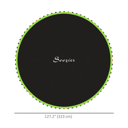 Trampoline Mat Replacement with Spring Pull Tool and 72 V-Hooks, Fits 12ft Trampoline, Using 5.5" Springs, Green