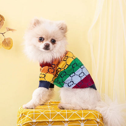 Gigi Rainbow Knit Dog Sweater | Pullover Top