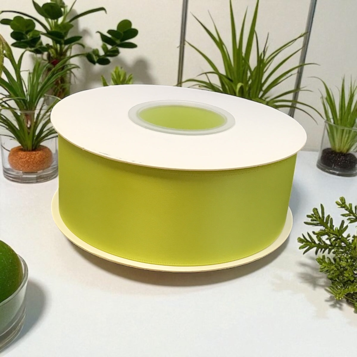 Satin Ribbon Double Face Lime #625 -3.8 cm Wide