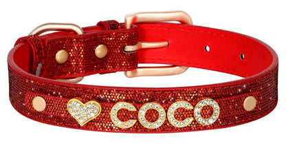 Crimson Crown Name Dog Collar | Customized Dog Collar