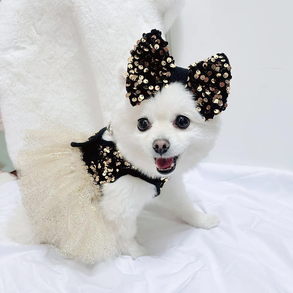 Twinkle Star Dog Dress Set | Party Dress with Matching Bow