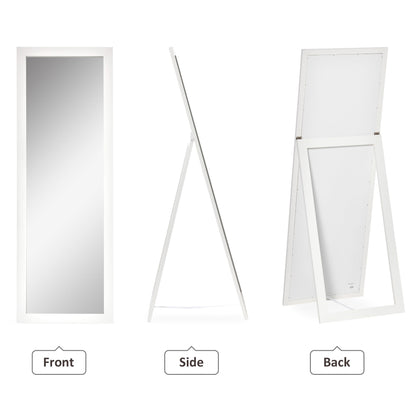 58" x 20" Full Length Mirror with Frame, Floor Standing Mirror, Rectangular Full Body Mirror for Bedroom, Living Room, Brown