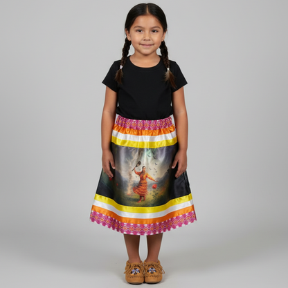 Satin Infants Dancing of Wind Ribbon Skirt