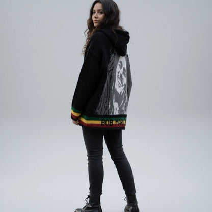 Bob Marley grey/ black Unisex Alpaca Sweater