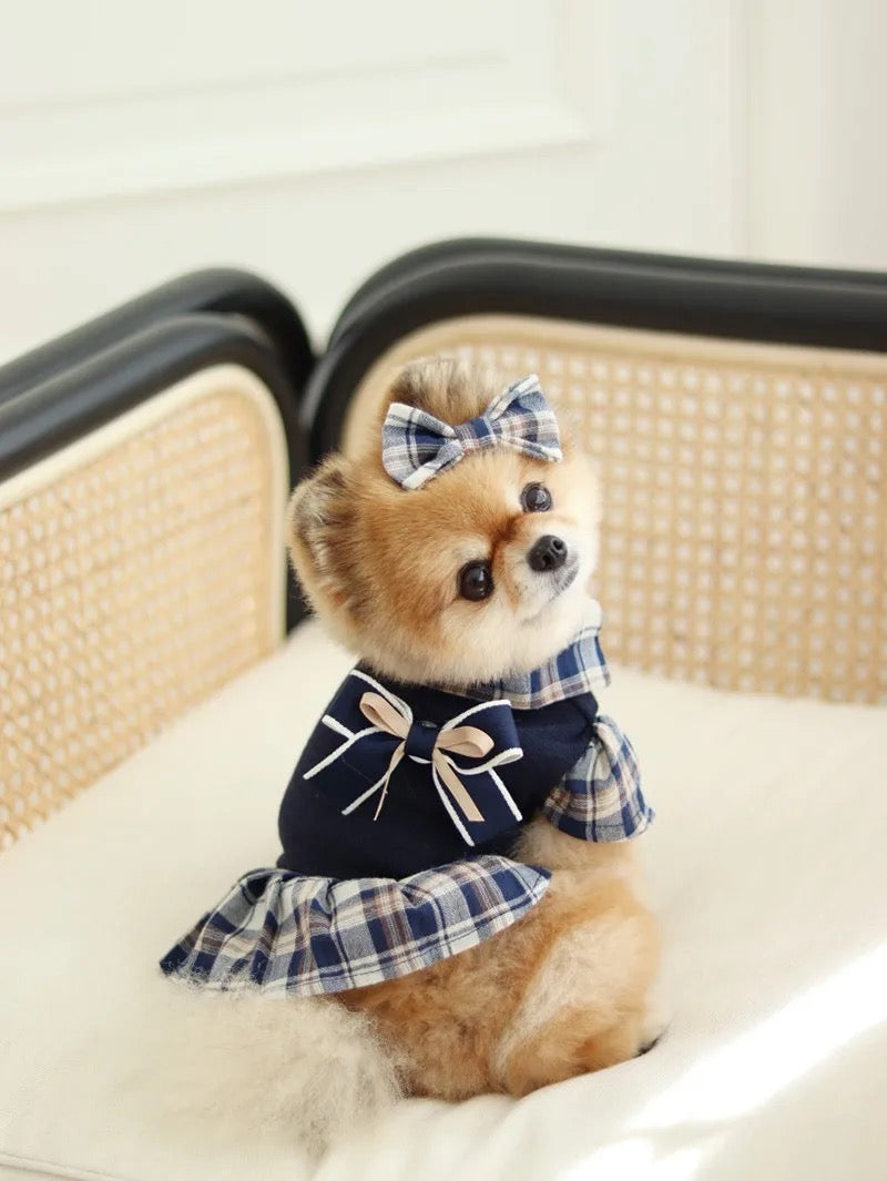 Plaid School Uniform Set | Dog Outfit Set