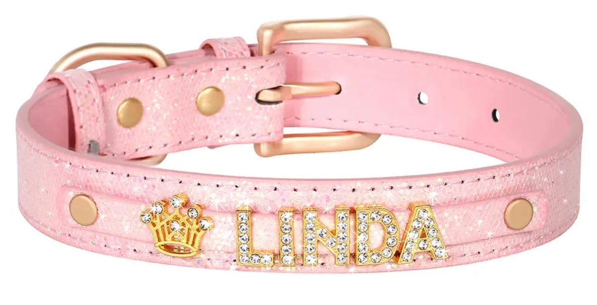 Rose Crown Name Dog Collar | Customized Dog Collar