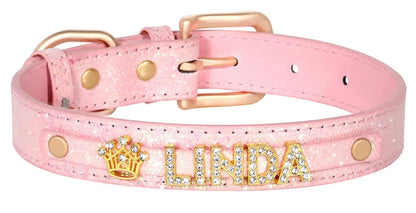Rose Crown Name Dog Collar | Customized Dog Collar