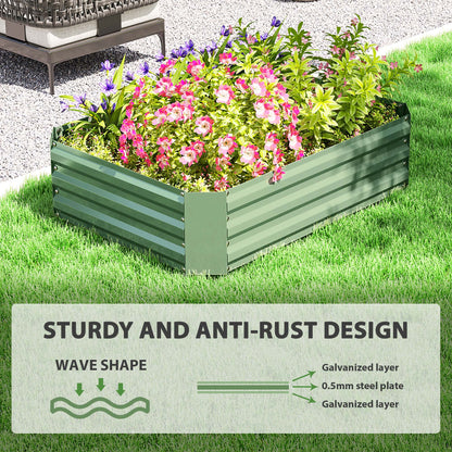 Galvanized Raised Garden Bed, 4' x 3' x 1' Outdoor Metal Planter Box, Raised Bed for Growing Flowers and Herbs