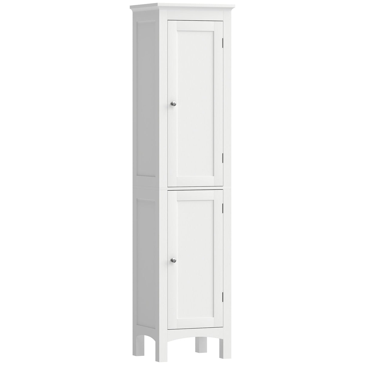 Tall Bathroom Cabinet, Freestanding Storage Organizer with Adjustable Shelves and Cupboards, 15" x 13" x 63", Black