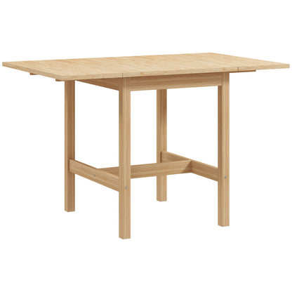 Solid Wood Kitchen Table, Farmhouse Drop Leaf Tables for Small Spaces, Folding Dining Table, Nature Wood