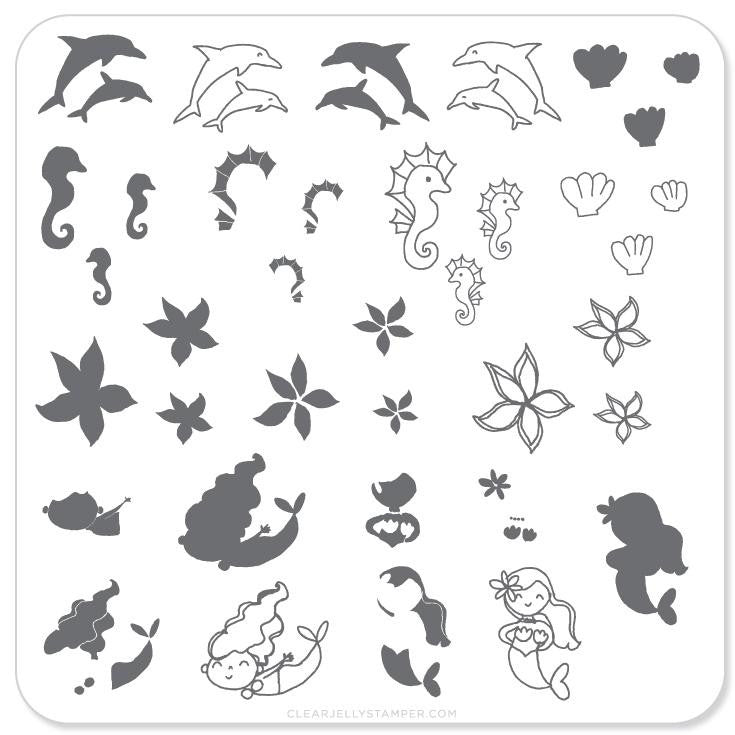 Clear Jelly Stamper - Mermaid Doodle 2