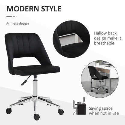 Mid Back Office Chair Velvet Fabric Swivel Scallop Shape Computer Desk Chair, Green