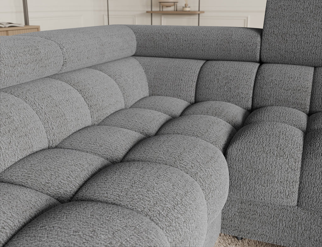 Fectory Sectional Storage Sleeper Chaise Sofa - Grey