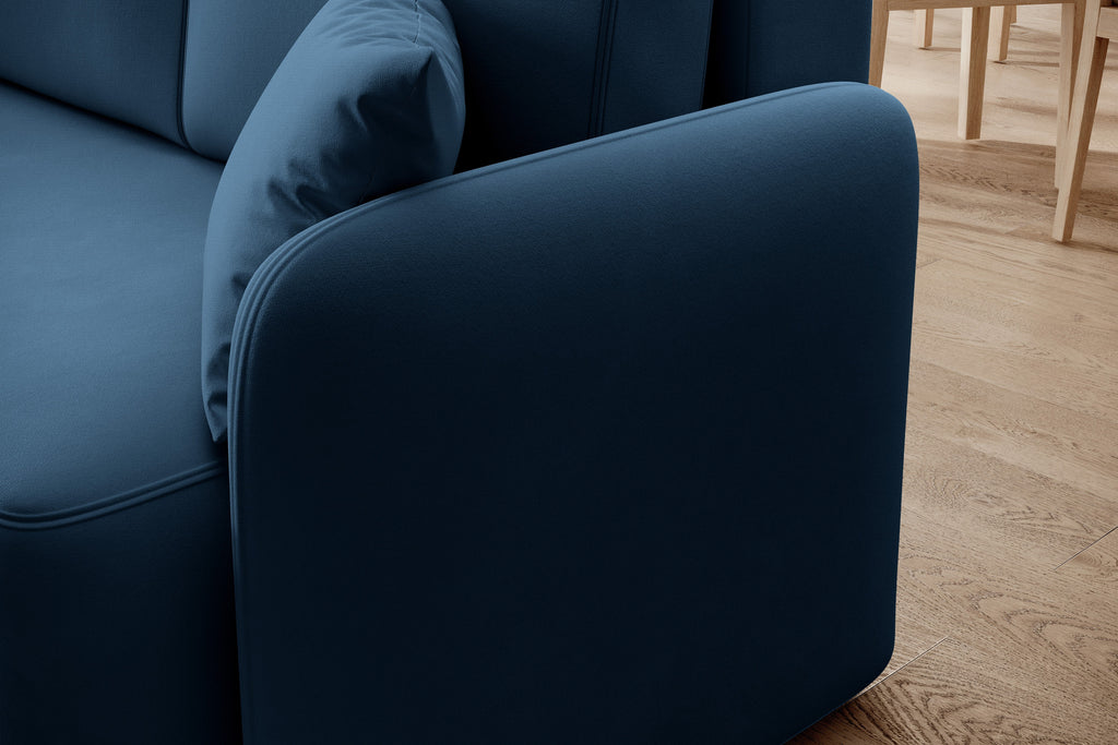 Hadson 3 Seater Storage Sleeper Chaise Sofa - Blue