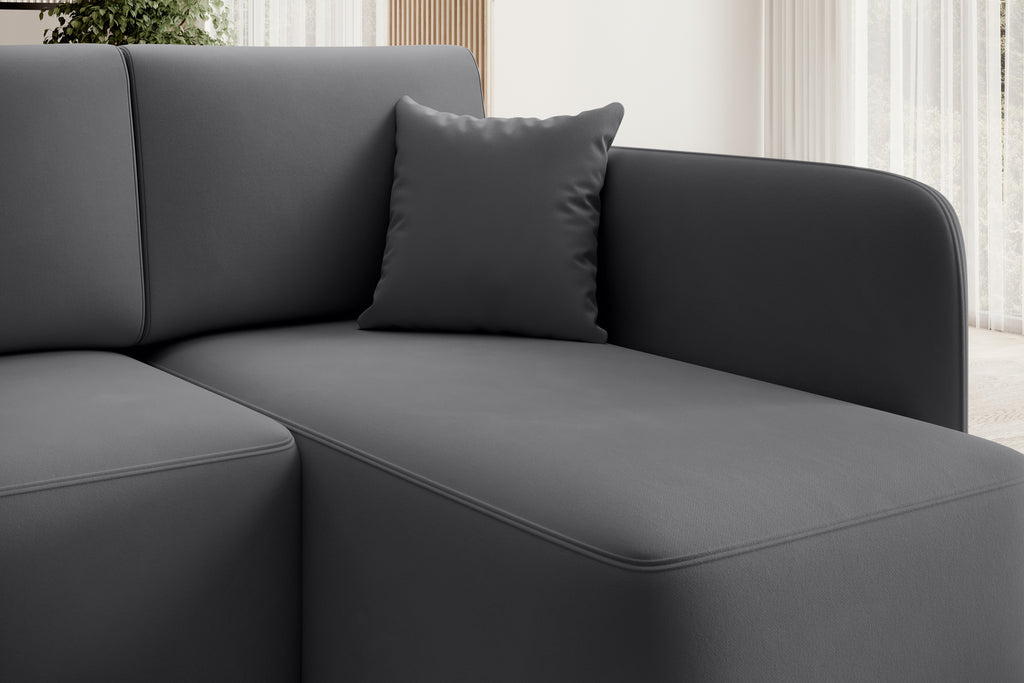 Hadson 3 Seater Storage Sleeper Chaise Sofa - Grey