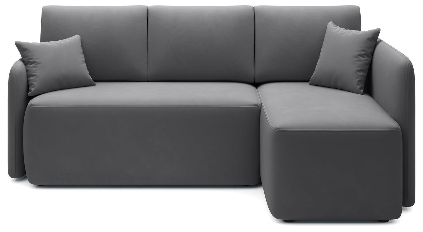 Hadson 3 Seater Storage Sleeper Chaise Sofa - Grey