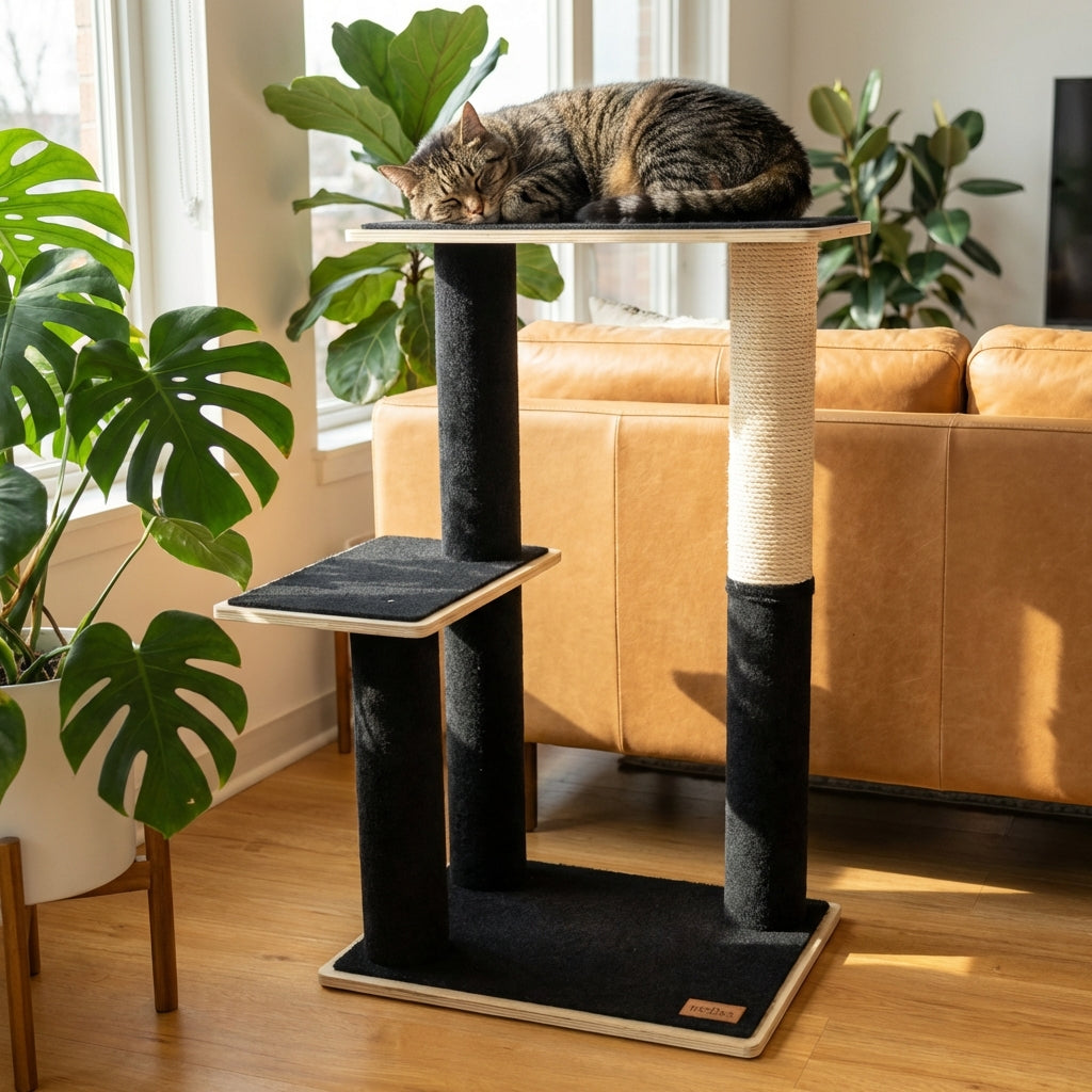 Noba Modern Plywood 2-Level Cat Tree