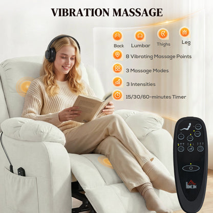Massage Recliner Chair with Quiet Brushless Motor Pet-Friendly Fabric Power Recliner with 2 Memory Positions Brown