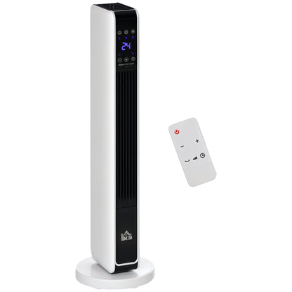 Ceramic Tower Heater, Oscillating Space Heater with Remote Control, Timer, Tip-Over & Overheat Protect, 750W/1500W