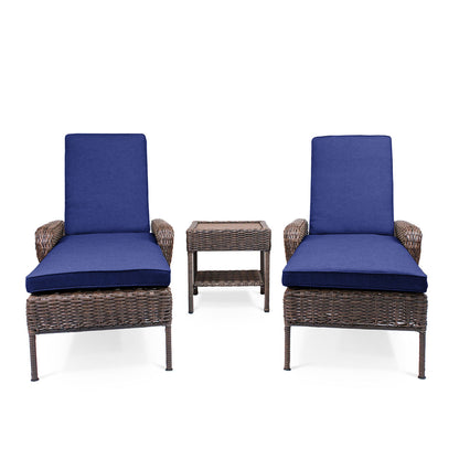 Cambridge Wicker Outdoor Chaise Lounge Set