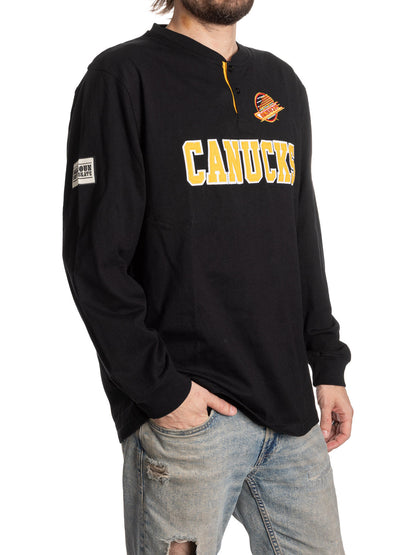 Retro Vancouver Canucks Long Sleeve Henley