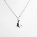 Cat Silhouette Necklace (Silver)