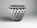 Handcrafted Ceramic Flower Pot – 7” Indoor & Outdoor Planter | Palestinian Pottery from Hebron | Kuffiyeh Pattern