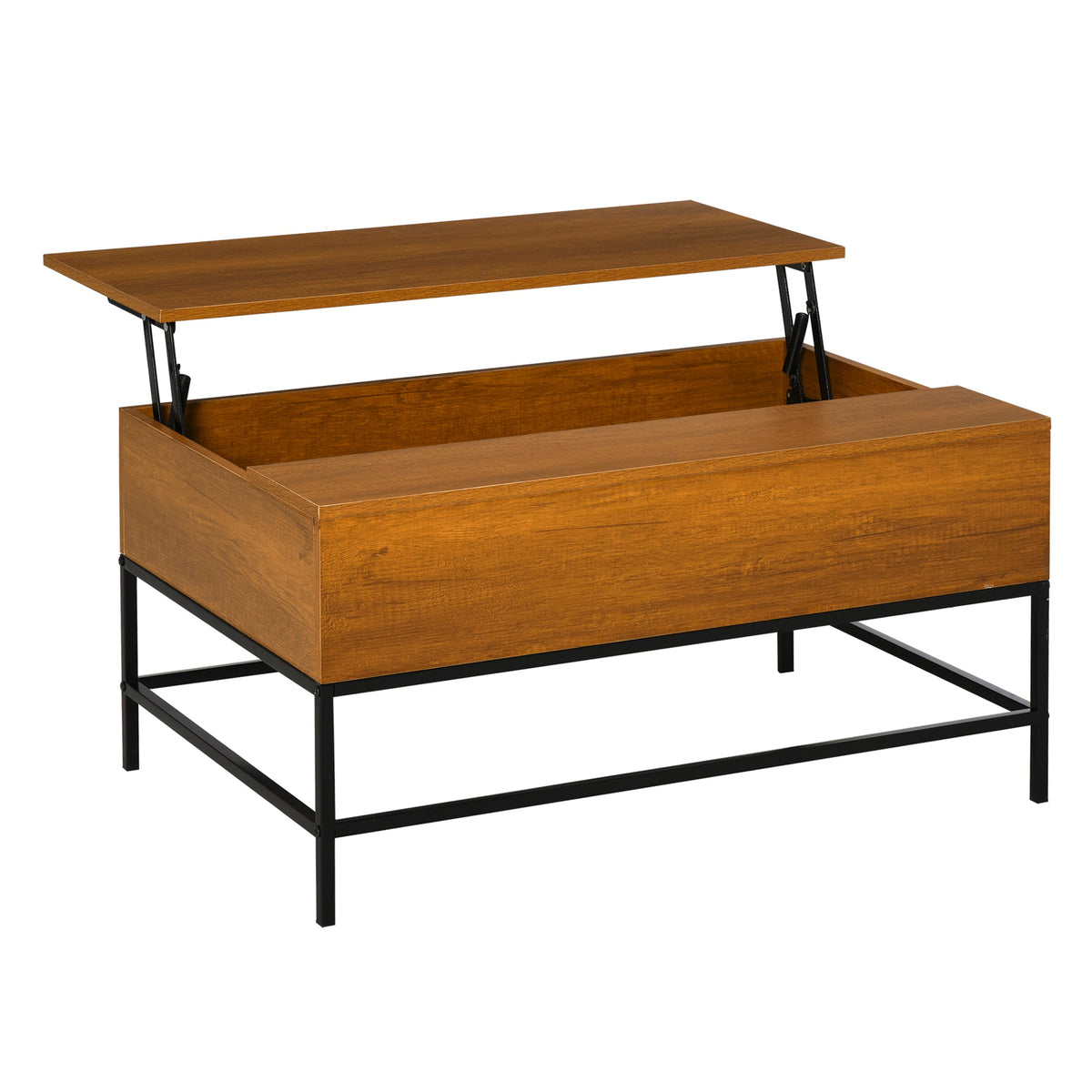 Lift Top Coffee Table with Hidden Storage Compartment Lift Tabletop Center Table for Living Room, Rustic Brown