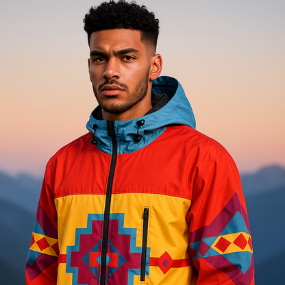 Blue zigzag Windbreaker