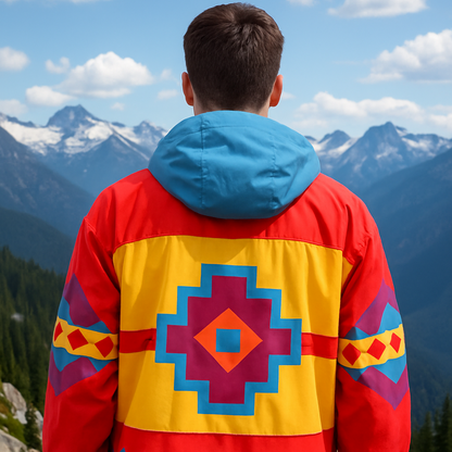 Blue zigzag Windbreaker