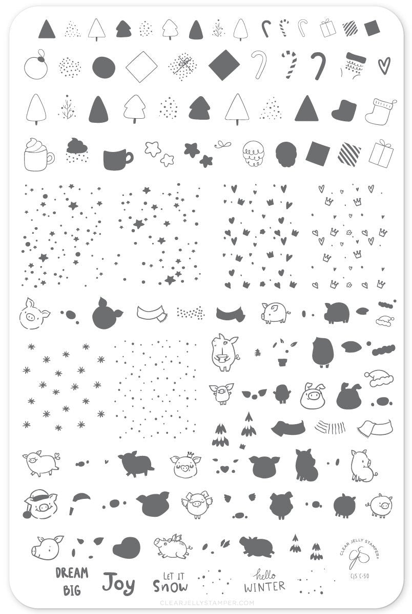 Clear Jelly Stamper - Piggy Christmas