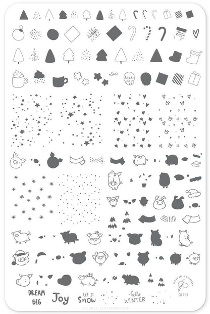 Clear Jelly Stamper - Piggy Christmas