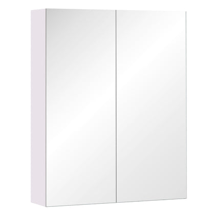 Wall Mount Medicine Cabinet with Mirror, Bathroom Mirror Cabinet Storage Organizer with Adjustable Shelf, Double Door Cupboard, Soft Closing, 23.5" x 29.5", Light Lilac