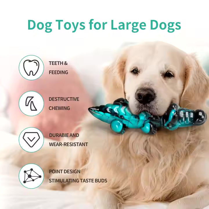 Croc‑Style Heavy‑Duty Chew Toy for Aggressive‑Chewer Dogs; Built to Last