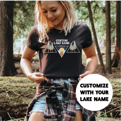 Geometric Lake Personalized T-shirt | Lake Shirt | Custom Clothing