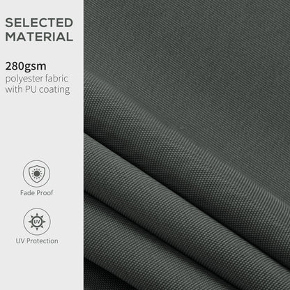 10' x 8' Retractable Awning Fabric Replacement Outdoor Sunshade Canopy Awning Cover, UV Protection, Grey