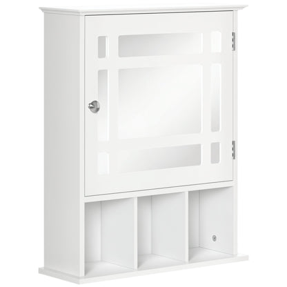 Bathroom Cabinet Wall Mount with Mirror Door 3 Shelf Organizer for Bathroom, Kitchen, Bedroom, Grey