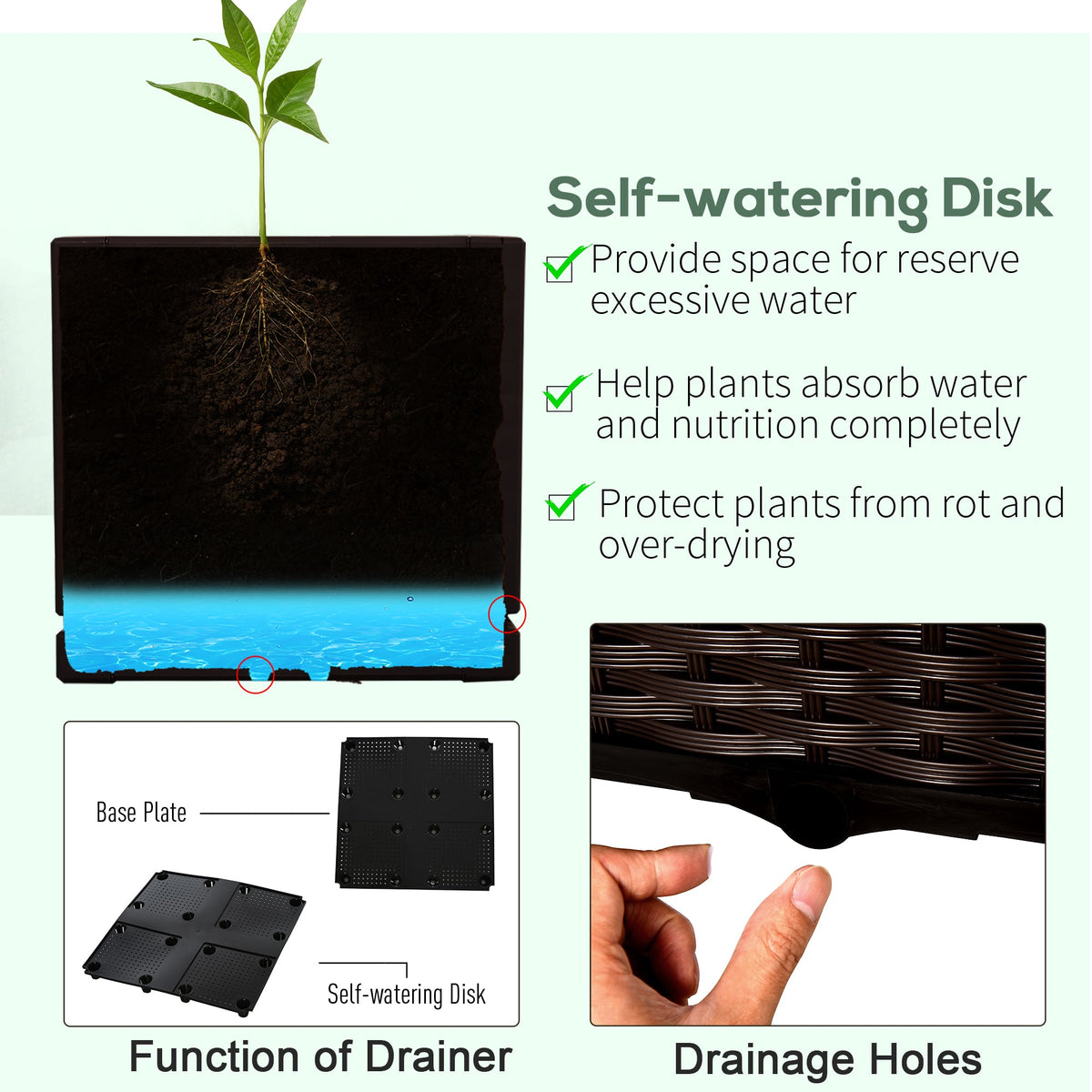 1 Piece Raised Garden Bed PP Raised Flower Bed Vegetable Herb Grow Box Stand Brown