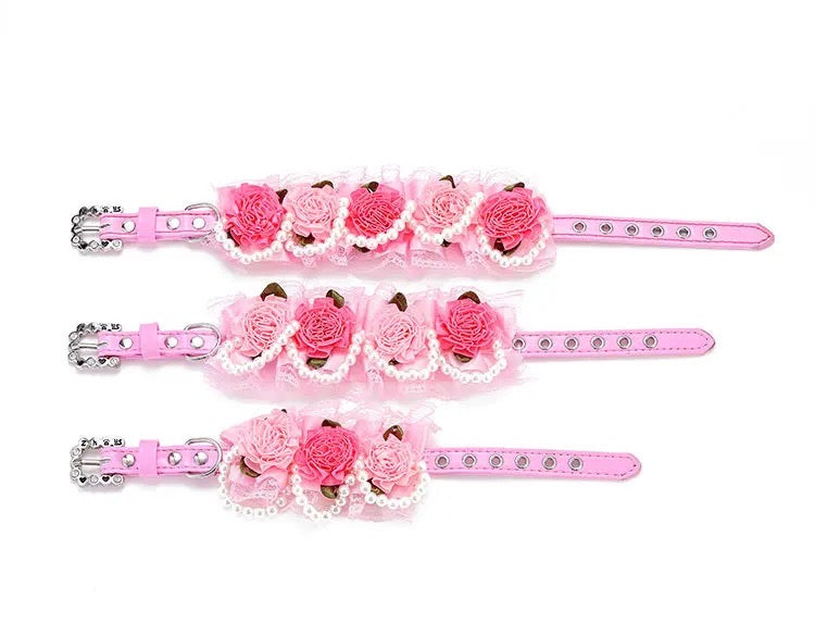 Rosey Pearl Dog Collar | Elegant Jewelry Collar