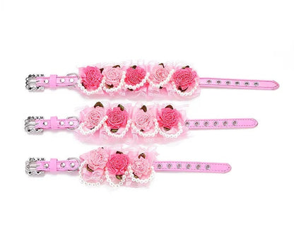 Rosey Pearl Dog Collar | Elegant Jewelry Collar