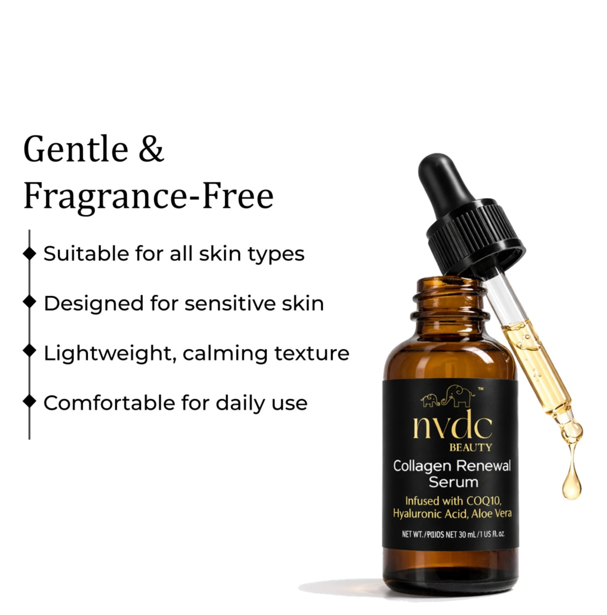 Collagen Face Serum with Tetrapeptide-7 for Anti Aging & Smooth Skin
