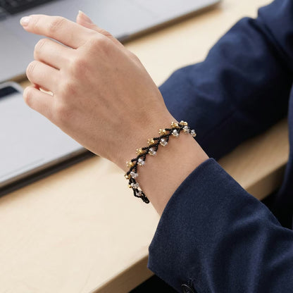 Handcrafted Floral Bracelet Black