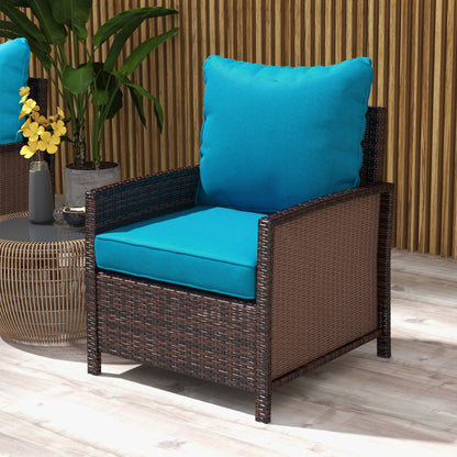 4-Piece Seat Cushion Pillows Replacement, Patio Chair Cushions Set with Back for Indoor Outdoor, Navy Blue