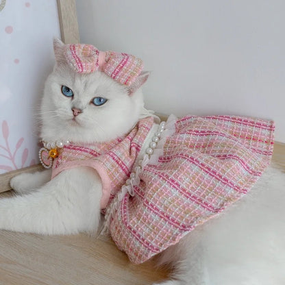 Princessa Dog Dress & Bow Set – Formal Outfit for Dogs