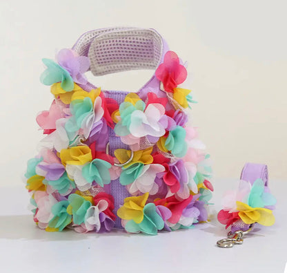 Cherry Blossom Dog Harness and Leash Set | Dog Walking Set