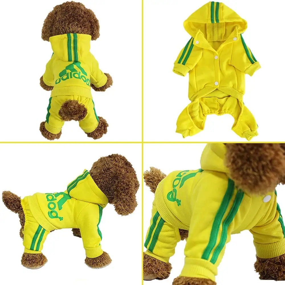 Dog Hoodie Pants Set | Adidog Sport Dog Outfit