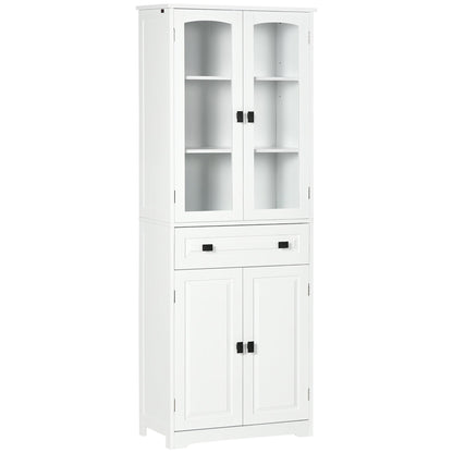63" 4-Door Kitchen Pantry Cabinet, Freestanding Storage Cabinet Cupboard with Adjustable Shelves, Black