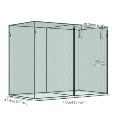 6.5 x 3.3ft Crop Cage, Garden Plant Protector with Single Zippered Door, Storage Bag and Ground Stakes, Black