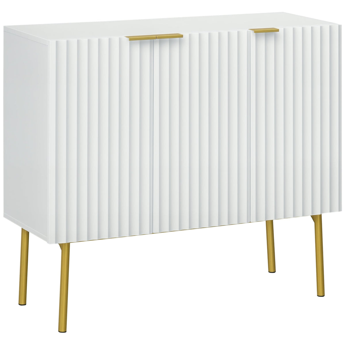 Modern Storage Cabinet Sideboard Buffet Cabinet with Gold Legs for Living Room Dining Room Hallway Black