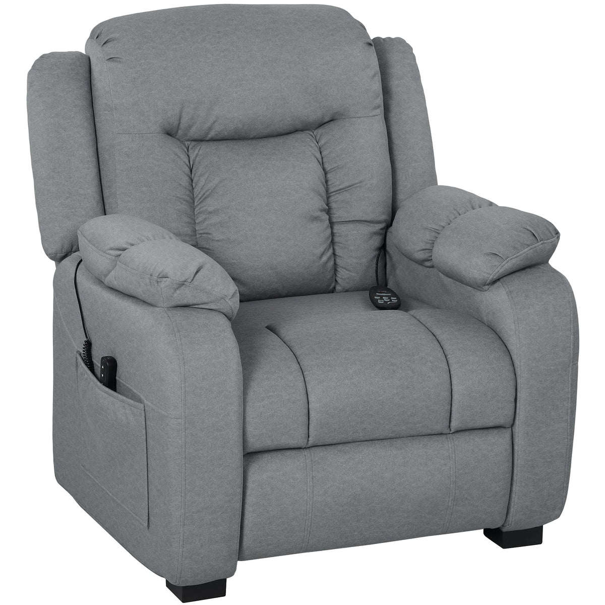 Massage Recliner Chair with Quiet Brushless Motor Pet-Friendly Fabric Power Recliner with 2 Memory Positions Brown